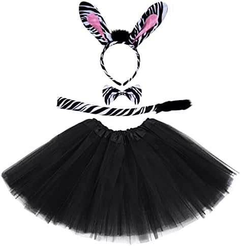 Marrywindix Black Zebra Costume Tutu Set Animal Fancy Dress Costume Kit Halloween Party Dress Up Accessories