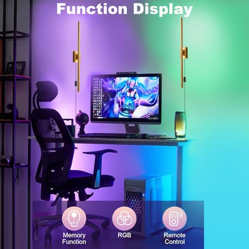 Aplique de pared LED RGB regulable interruptor lámpara interior moderna 3