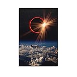 BBSYDH Poster und Drucke 60 * 90cm Senza Cornice Eclissi solare dall'aereo Sport Tela Wall Art Soggiorno Poster Camera da letto Decorazione Pittura