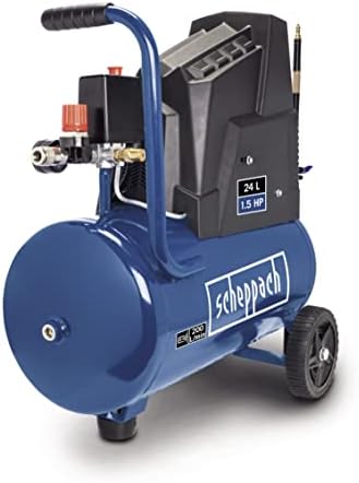 Bild 4 - Scheppach Kompressor HC25o (1100W, 24 L,8 bar, Ansaugleistung 165 l/min, Druckminderer, ölfrei) - inkl. 13-teiligem Druckluft-Werkzeug-Set + 5 m Spiralschlauch