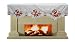 Creative Linens Holiday Christmas Embroidered Santa Reindeer Poinsettia Mantel Scarf 19x70" White