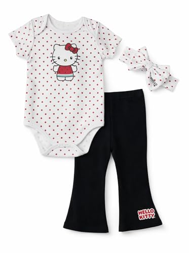 Hello Kitty Baby Girls 3-Piece Outfit Set, Short Sleeve Body