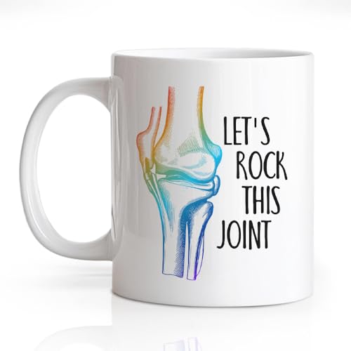 Gkodw Let's Rock This Joint Funny 11oz Double-Sided Ceramic Mug, Chiropractor Coffee Mug for Men Women, Physical Therapy DPT Grad Gifts, Orthopedic Surgeon Cup, Chiropractor Gifts for Coworker Friend