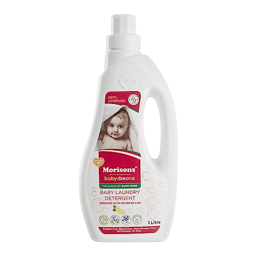 Morisons Baby Dreams Baby Laundry Detergent | Tough on Stains | Safe for babies | Refreshing Fragrance | No harsh chemicals | 1 Ltr