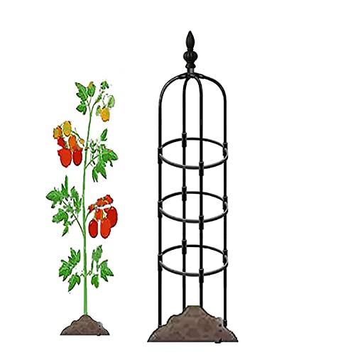 Enrejado de obelisco de jardín para plantas trepadoras, arco de soporte de plantas para rosas, columna decorativa al aire libre, 32 cm de diámetro, estaca de jardín, perfecto para jardinería vertical