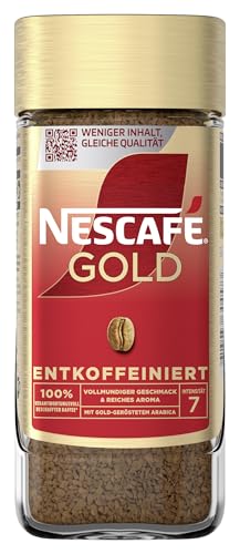 NESCAFÉ GOLD Entkoffeiniert, löslicher Bohnenkaffee, Instant-Kaffee aus erlesenen Kaffeebohnen, vollmundig & aromatisch, koffeinfrei, 1er Pack (1 x 95g)
