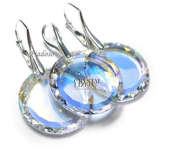 Conjunto Aurora Borealis plata 925 pendientes colgantes y collar 2