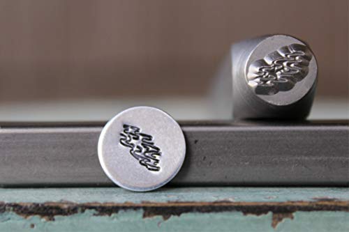 8mm Mountain River Lake Stream Metal Punch Design Stamp - Supply Guy - CH-401