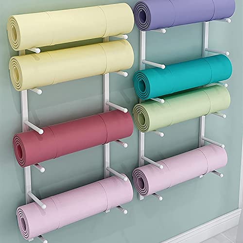 Support de tapis de yoga en métal robuste, rack mural de présentation à 6 niveaux - 3