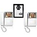 AMOCAM Wired Video Intercom Doorbell System 4.3 Inches Clear LCD 2- Monitor Video Door Phone Bell Kits IR Night Vision Camera Door Bell Intercom Doorphone Telephone style 1V2