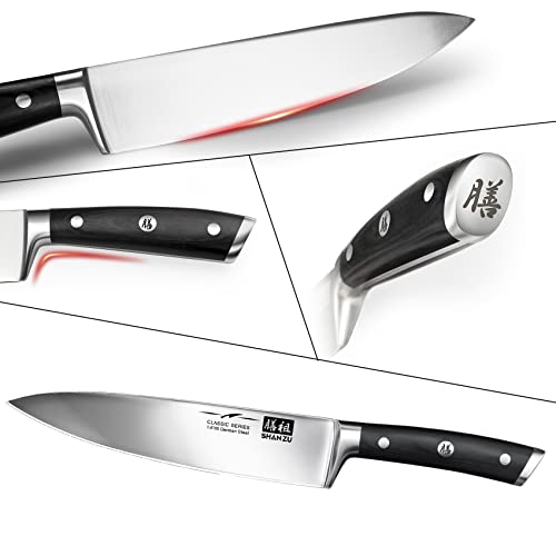 SHAN ZU Küchenmesser Set mit Block, 14-teiliges professionelles Deutsches Kochmesser Block Set mit Wetzstahl, Messersets für Küche mit Block – Ansicht 3
