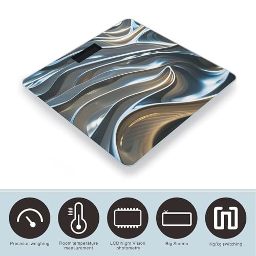 Báscula digital smart de baño con plataforma de vidrio templado miniatura 3