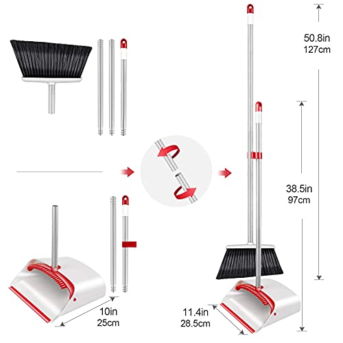 Mastertop Foot Pedal Spin Mop And Bucket With Wringer Set & Broom And Dustpan Set #TOP7