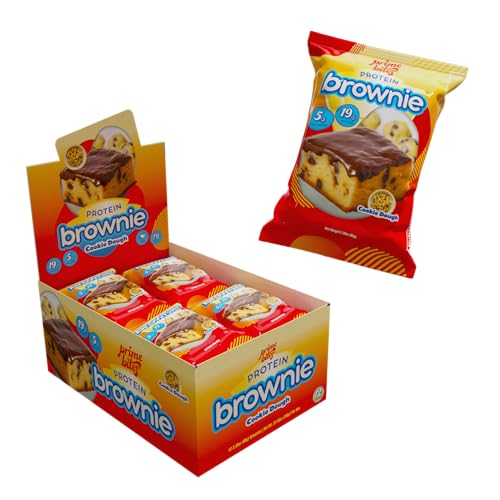 Prime Bites Protein Brownie from Alpha Prime Supplements | High Protein, Collagen Fortified Low Sugar Treat | Delicious Snack | 12 Bars per Box (Cookie Dough Bites)