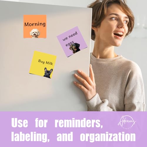 Niedliche Haftnotizen Set, 7,6 x 7,6, Hund selbstklebende Notizblöcke, lustige Hunde-Schreibwaren, Kawaii-Haftnotizblöcke, Geschenk für Hundeliebhaber, Bürodekoration, Schreibtischzubehör