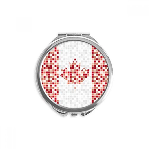 Miroir maquillage de poche canada feuille d'érable rond et compact 2,6 pouces