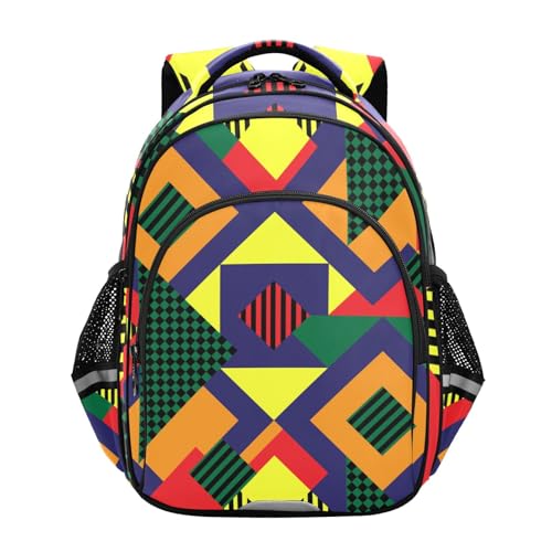 Sac à dos d'école géométrique M pour ordinateur 16.9 pouces et voyage #01