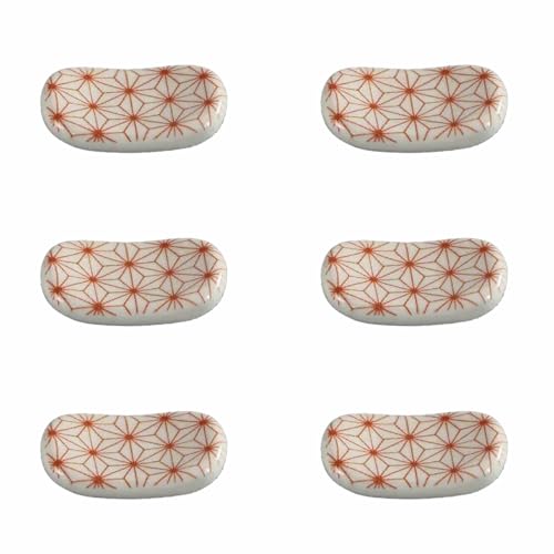 オーディオファン 箸置き 陶器 かわいい 和風 星模様 6点セット 製品サイズ 48×29×12mm