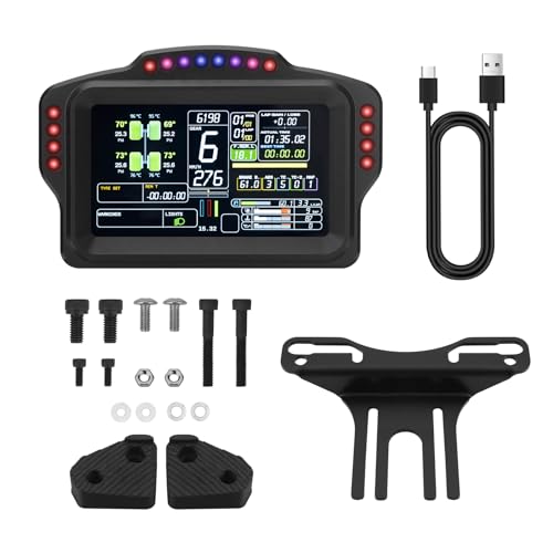 DV480 Pro V5 SimRacing Dashboard-DDU-Display Sim Racing Dash with 5" Screen & 16 RGB LEDs for Simulation Racing Games Accessories