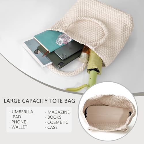 Bolso Tote Tejido para Mujer de Cuero Vegano Grande miniatura 5