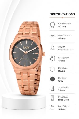 Image of Ajanta Quartz Vertex Dial Stainless Steel Date Display Watch for Men