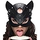 NEEMOSI Katzenmaske Sexy PU Leder BDSM Fuchs Masken Damen Maskerade Bondage Maske Catwoman Maske Damen Katze Mask Halbgesichtsmaske Maskenball Augenmaske Adult Sex Produkte SM Sexspielzeug (Schwarz)