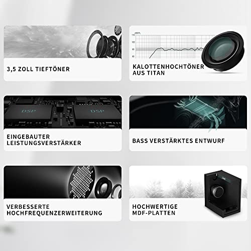ABRAMTEK X30 Enceintes actives PC Bureau Proche Haut-parleur Bluetooth pour Home Cinéma Entrée Optique, Préampli Phono, Blanc (paire) - Les Beatles, Paul McCartney, John Lennon, RIngo Starr, George Harrison ABRAMTEK X30 Enceintes actives PC Bureau Proche Haut-parleur Bluetooth pour Home Cinéma Entrée Optique, Préampli Phono, Blanc (paire) – Image 5