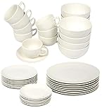 ACHTUNG UND KOMBINIEREN - Die weiße Farbe, das neutrale Design und die runde Form geben Ihrem Geschirr die nötige Aufmerksamkeit und sorgen dafür, dass Sie die Teller, Schüsseln und Tassen perfekt mit jedem anderen Geschirr kombinieren können.