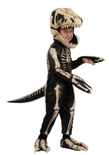 Disfraz de esqueleto de dinosaurio para niño 2T miniatura 1
