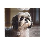 WZYWHJ Shih Tzu Flanelldecken mit Hundemuster sind super weich, warm und leicht, geeignet für Sofas und Betten