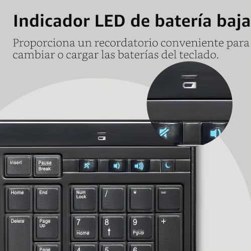 Miniatura 5 de Kensington K72357es - Teclado Fino Y Silencioso Con Cable De Tamaño Normal Advance Fit, Con Teclas Multimedia Para Control Del Volumen Y Funcionamiento Plug Play, Fino, Negro