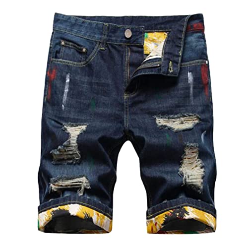 Jean court déchiré pour homme en coton respirant Bermuda denim 121