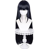 Cosplay Wig Wig Anime Costume Long Hair Navy Blue Straight Hair with Bangs for Women Halloween, Comic Con, Cosplay Show Wigs