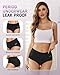 RUIXUE Period Underwear For Women Heavy Flow, Leakproof High Waisted Cotton Panties Incontinence Postpartum Teens Menstrual Hipster Briefs 3 Pack