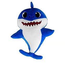 Shark Plush Baby Toy Singing Shark Toys Song for Children’s Soft Stuffed Animal Doll (Blue)