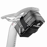 OFFBONDAGE 自転車 サドルバッグ ロードバイク バッグ ミニサイズ 自転車バッグ 小型 コンパクト 軽量 小物入れ 安定感 収納便利 反射材付き 取り付け簡単 ブラック