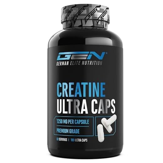 Creatine Ultra Caps - 180 Kapseln mit je 1250 mg reinem Creatin Monohydrat - Premium: Ultrafein + Mesh-Faktor von 200 - Hochdosiert