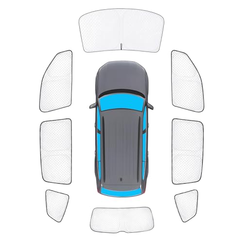 Image of KMF 8pcs Sun Shades for Volkswagen VW Atlas (NOT Cross Sport) 2018-2025 2026 Accessories, Thicken Full Car Window Covers Sunshade for Windshield Side Rear, UV Block and Privacy for Camping Outdoor