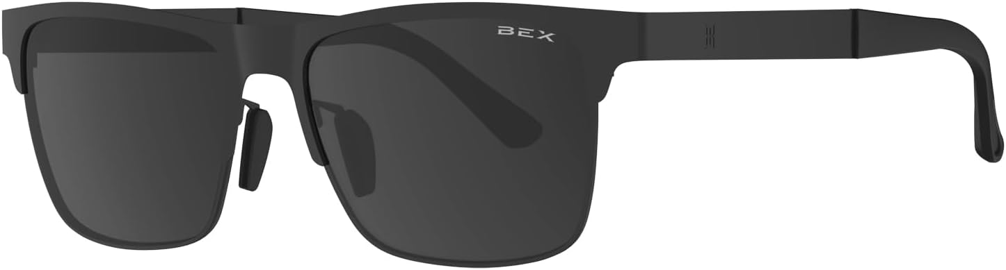 BEX® SUNGLASSES ROCKYT LITE FULL METAL FRAME LIFESTYLE SUNGLASSES - BLACK/GRAY.