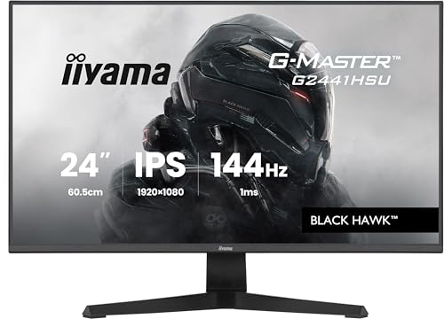 iiyama G-Master G2441HSU-B1 24 inch 144Hz HD Gaming Display, 1ms (MPRT) IPS LCD with Adaptive Sync, 1920 x 1080, HDMI/DP - 3