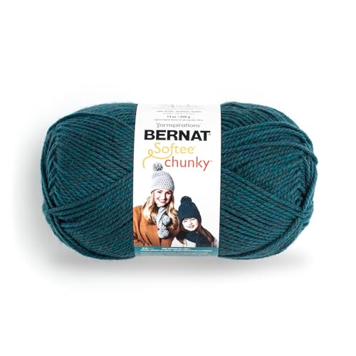 Image of Bernat Softee Chunky BB Teal Yarn - 1 Pack of 14oz /400g - Acrylic - #6 Super Bulky - 431 Yards - Knitting /Crochet