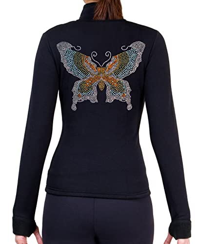 NY2 SPORTSWEAR Figure Skating Polartec Polar Fleece Jacket with Rhinestones JR32 - Child Sizes - (Child Large)