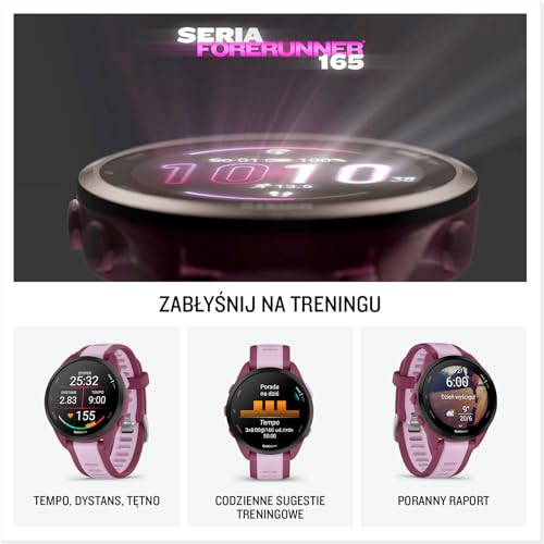 Garmin Forerunner 165 Music Smartwatch GPS Do Biegania AMOLED Czarny