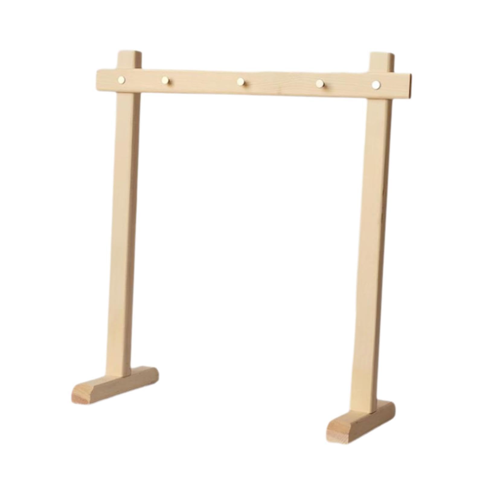 Chimes Wood Stand Gong Target Stand Necklace Display Stand Multifunctional Easy Assembly Chime Holder for Meditation Tabletop , L