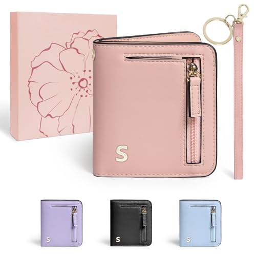 Image of COSHAYSOO Initial Teen Girl Wallets RFID Slim Wristlet Keychain Personalized Easter Basket Stuffers Birthday Gifts for 8 9 10 11 12 13 14 15 16 17 18 Year Old Teenage Girls, Pink Letter O