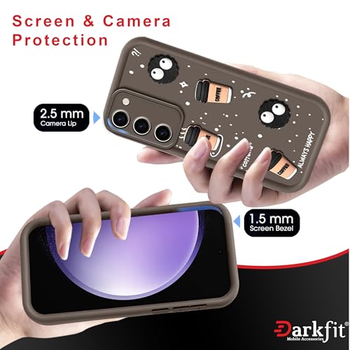 Image of DARKFIT Back Case Cover Compatible for Vivo Y200 5G | Cute Fun Cartoon 3D Ball | Coffee Silicone Case | Case Cover with Camera & Body Protection | Shock Proof | for Vivo Y200 5G | Color Brown