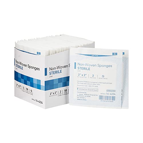 SurgiMac Non-Woven Sponges, 2x2 inch Sterile, Nonwoven Gauze, 4-Ply, Polyester/Rayon, 2-Pack miniatura 1