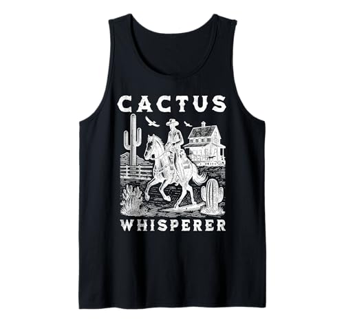Cactus Whisperer Vintage Cowboy Equitación Western Camiseta sin Mangas