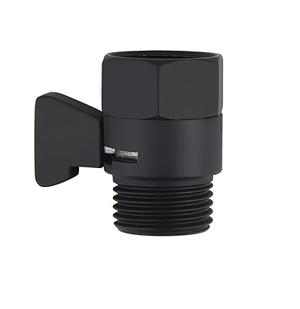 Soild Brass Shower Head Flow Control Valve,Shower Shut Off Valve,Flow Pressure Regulator Matte Black