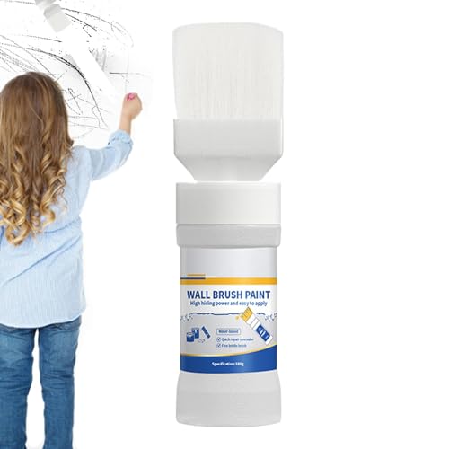 Générique Kit de Peinture de Retouche Murale Blanche - Pâte de Réparation au Latex 180g Avec Pinceau Pour Plafond